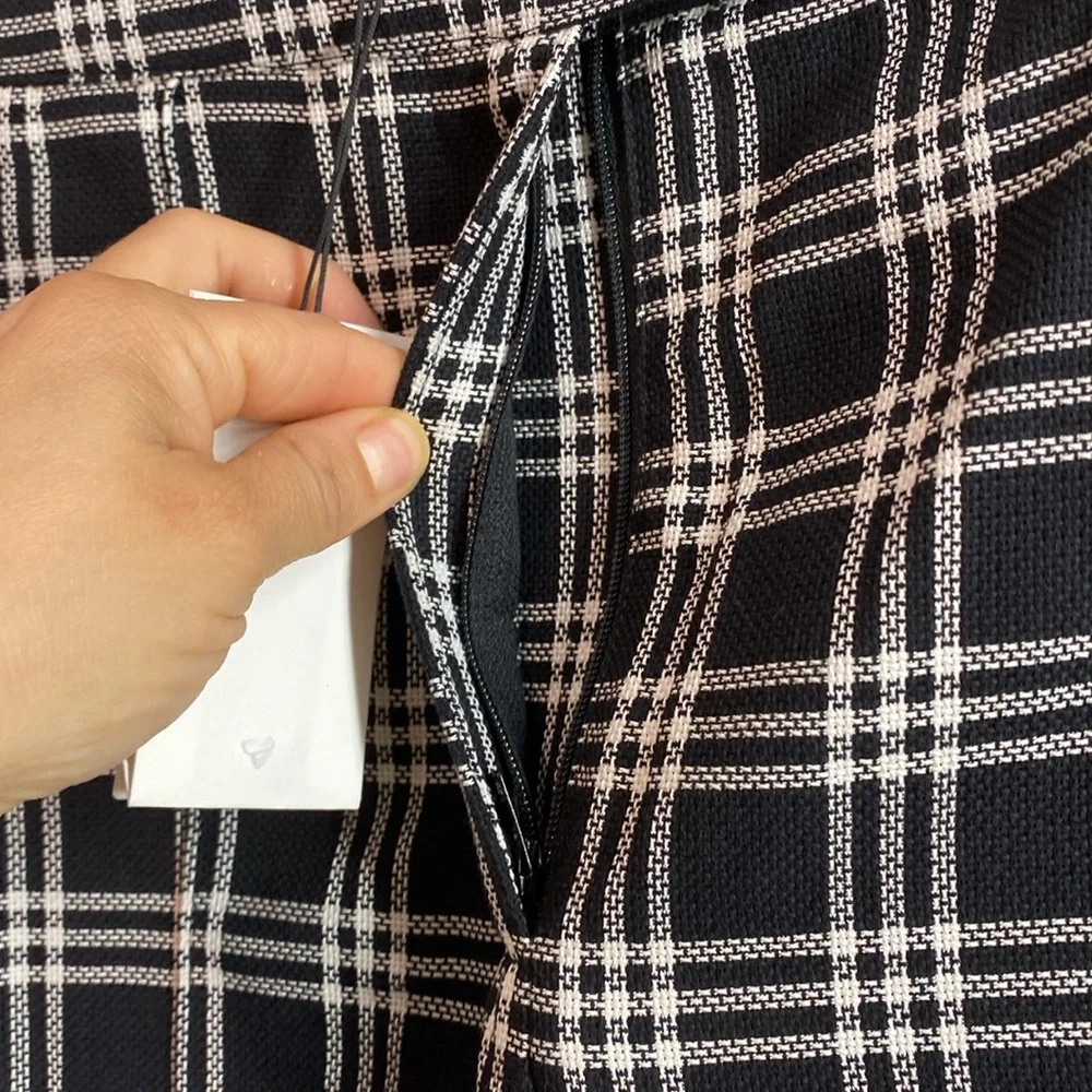 VERONICA‎ BEARD Saira Check Culotte Shorts In Black White Black, size 2 - Picture 8 of 14